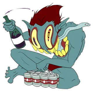 🎉 monstro, desenho animado, álcool, dinamite, criatura fantástica, demônio telegram sticker