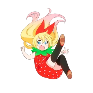 😯 Anime, Erdbeere, Süß, Chibi, Cartoon, Mädchen whatsapp sticker