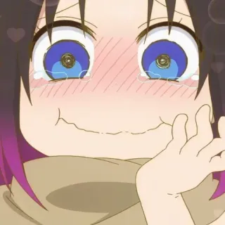 💈 Kanna Kamui Miss Kobayashi's Dragon Maid Anime, Kanna, Llorando, Triste, Dragón, Kawaii telegram sticker