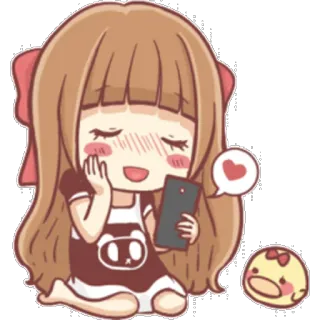 😍 Аниме девушка, Мультфильм, Каваий, Милый, Наклейка telegram sticker