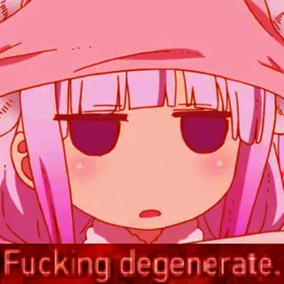 😐 Fucking degenerate Аниме, Оскорбление, Мем, Оскорбительный, Уничижительный telegram sticker