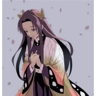 🙂 Kanae Kocho Demon Slayer anime, character, butterfly, sad, anime girl, manga telegram sticker