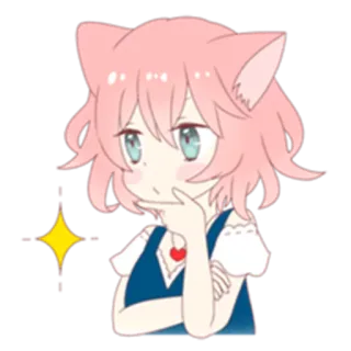 👀 anime, garota gato, fofo, kawaii, brilho telegram sticker