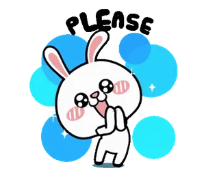 🥺 kelinci, kawaii, imut, anime, stiker, senang telegram sticker