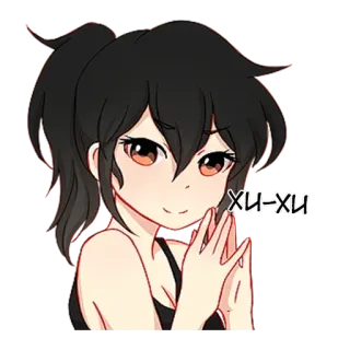 🙂 XH-XH garota anime, desenho animado, personagem, sorriso, fofo, amigável, saudação telegram sticker