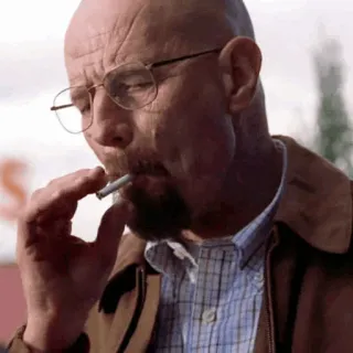 🌓 Walter White Breaking Bad smoking, cigarette, man, tv show, breaking bad, walter white telegram sticker