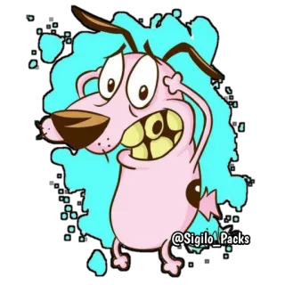 😱 @Sigilo_Packs Мультфильм, Собака, Испуганный, Кураж трусливый пёс telegram sticker