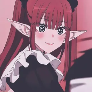 😊 Marin Kitagawa My Dress-Up Darling anime, girl, elf ears, cosplay, cute, red hair telegram sticker