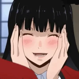 ♥️ animé, fille, souriante, joyeuse, kawaii, mignon whatsapp sticker