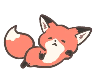 😞 キツネ, 動物, かわいい, 漫画, 眠い, ジェスチャー telegram sticker