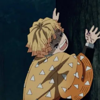 💛 Zenitsu Agatsuma Demon Slayer anime, demon slayer, zenitsu, character, scared, funny whatsapp sticker