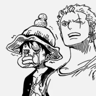 🤕 Monkey D. Luffy One Piece anime, manga, luffy, zoro, pianto, triste telegram sticker