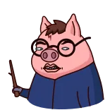 Potter Pig telegram stickers