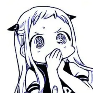 🫐 Anime, Manga, Ragazza, Scioccata, Sorpresa, Cartone animato, Carino telegram sticker