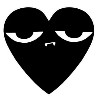 ❤ heart, black heart, cartoon, vampire, monster, evil, character, sticker telegram sticker