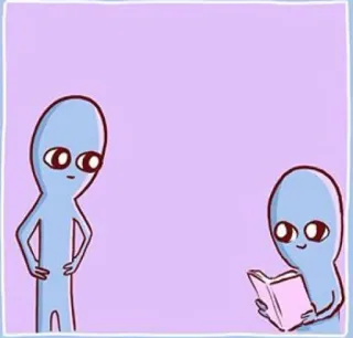 📖 宇宙人, 読書, 本, 漫画, イラスト telegram sticker