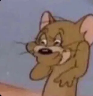😂 Jerry Mouse Kreskówka, Mysz, Śmieszne, Zmartwiony, Animowany whatsapp sticker