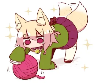 😮 Anime, Garota raposa, Lã, Fofo, Kemonomimi, Orelhas de animais telegram sticker