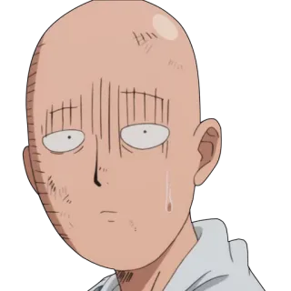 😗 Saitama One-Punch Man Saitama, One-Punch Man, anime, eroe, calvo, preoccupato, scioccato telegram sticker