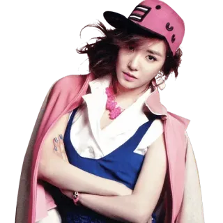 😐 wanita, potret, orang, merah muda, topi, gaya, perempuan telegram sticker