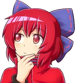 🤔 Anime, Słodkie, Rude włosy, Kokarda, Kobieta telegram sticker