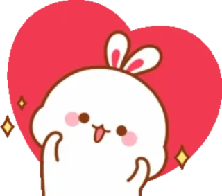 🐰 bunny, heart, cute, sparkles, kawaii telegram sticker