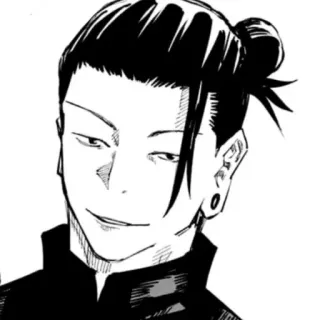 😀 Suguru Geto Jujutsu Kaisen Anime, Manga, Jujutsu Kaisen, Suguru Geto, Postać, Czarno-białe telegram sticker