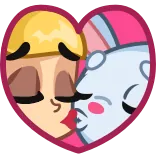 😘 love, kiss, heart, couple, cartoon, romance, cute whatsapp sticker