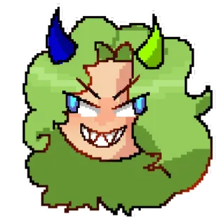 😈 Cartoon, Monster, Dämon, Digitale Kunst, Pixelkunst whatsapp sticker