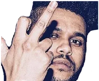 🖕 The Weeknd The Weeknd, Stinkefinger, beleidigende Geste, Promi, Sänger, Musik whatsapp sticker