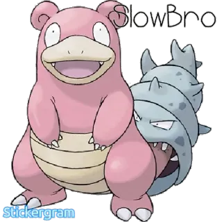 😂 Slowbro Pokemon Slowbro, Stickergram pokemon, lahmus, sticker, videospiel, anime, cartoon whatsapp sticker
