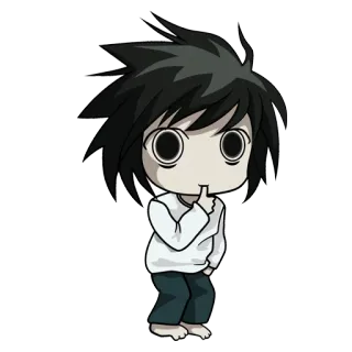 😳 L Lawliet Death Note Anime, Personaggio, Death Note, L Lawliet, Detective, Manga telegram sticker