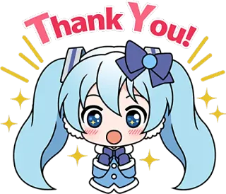 👍 Thank You! obrigado, anime, fofo, chibi, desenho animado, adesivo, agradecimento, kawaii telegram sticker
