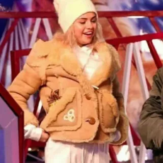 🍰 Selena Gomez prominente, frau, wintermode, porträt, person telegram sticker