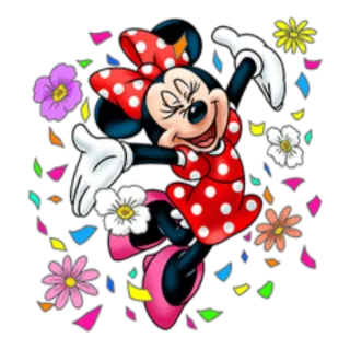 🌺 Minnie Mouse desenho animado, Minnie Mouse, Disney, flores, animação, personagem telegram sticker