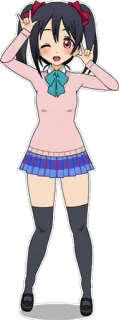 😍 Nico Yazawa Love Live! Anime, Uniforme scolastica, Idol, Carino, Ragazza, Kawaii telegram sticker