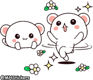 😍 @MHStickers 귀여운, 동물, 곰, 카와이, 스티커, 애니메이션, 반짝이 telegram sticker