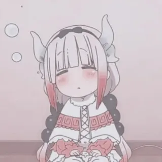 💕 Kanna Kamui Miss Kobayashi's Dragon Maid Anime, Kanna Kamui, Drago, Chibi, Carino telegram sticker