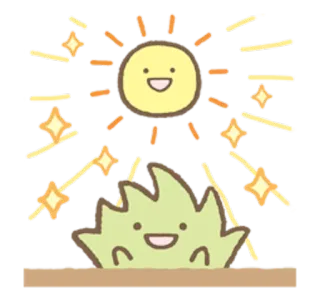 😂 matahari, rumput, imut, kawaii, berkilau, kartun telegram sticker