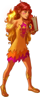 🔥 fee, magie, elfe, fantasy, feuer, buch, zauber whatsapp sticker