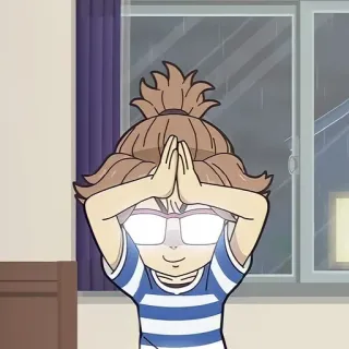 ⚜ Anime, Brille, Pose, Cartoon telegram sticker