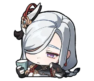 😪 Shenhe Genshin Impact anime, girl, genshin impact, shenhe, video game, chibi, tired telegram sticker