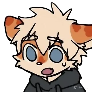 😓 Furry, Verängstigt, Geschockt, Ängstlich, Katze whatsapp sticker
