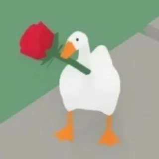 🌹 duck, goose, rose, flower, animal, love, romantic whatsapp sticker