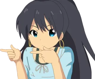 👈 动漫, 女孩, 指, 卡通, 可爱, 角色 telegram sticker