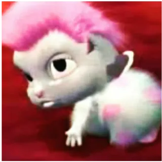 👑 Baby, Cartoon, pinke Haare, Kreatur, Tier telegram sticker