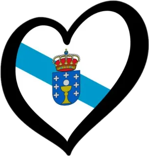 🇪🇸 Galicja, serce, flaga, flaga galicyjska, herb, Hiszpania telegram sticker