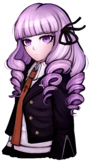 👱‍♀ Kyoko Kirigiri Danganronpa animé, fille, Danganronpa, Kyoko Kirigiri, cheveux violets, personnage telegram sticker