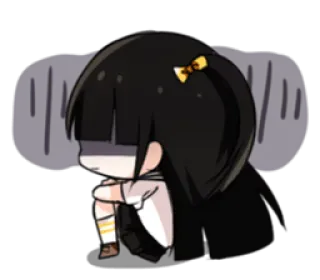 😒 anime, sad, girl, chibi, manga, depressed, emotional, lonely whatsapp sticker