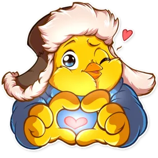 😘 นก, ฤดูหนาว, หัวใจ, น่ารัก, ความรัก, การ์ตูน, สัตว์, คาวาอิ telegram sticker